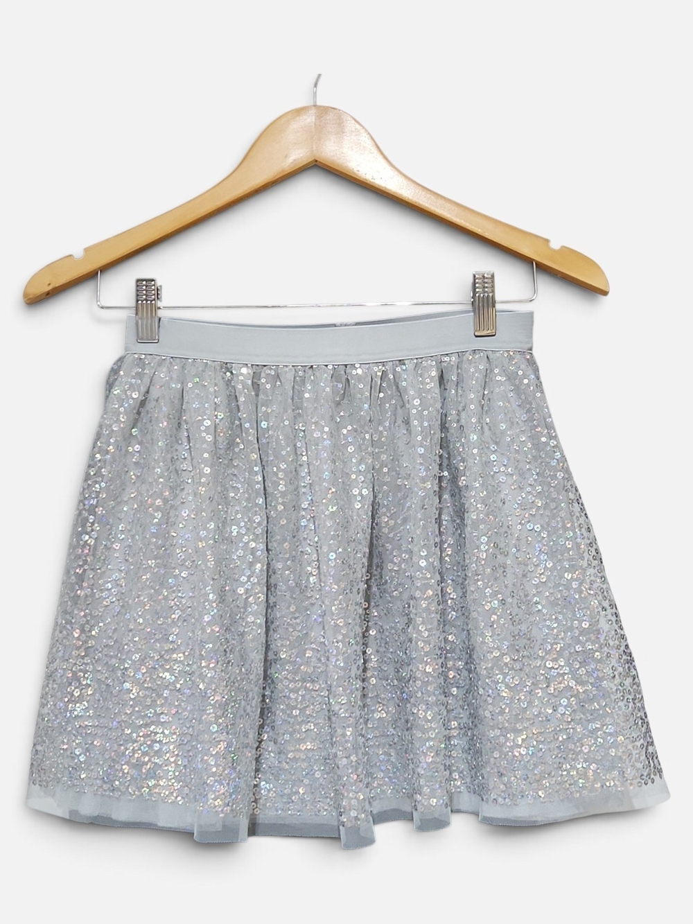 Joe Fresh Silver Sequin Tulle Skirt